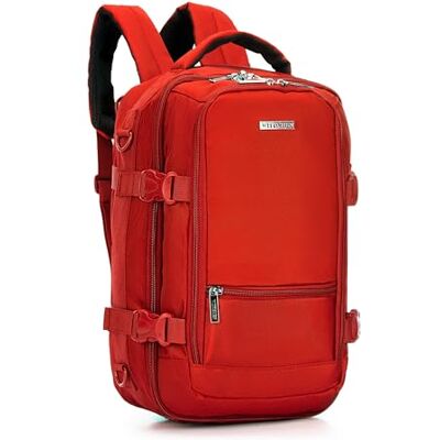29-3P-000-35 WITTCHEN Wielofunkcyjny plecak podróżny 2 w 1 40x25x20 cm Bagaż podręczny z wieloma przegródkami, tylna kieszonka z systemem RFID Torba kabinowa Plecak do samolotu Ryanair/Wizzair/LOT Czerwony 29-3P-000-35 WITTCHEN Wielofunkcyjny plecak podróżny 2 w 1 40x25x20 cm Bagaż podręczny z wieloma przegródkami, tylna kieszonka z systemem RFID Torba kabinowa Plecak do samolotu Ryanair/Wizzair/LOT Czerwony