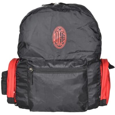 143620 MILAN Ac Milan Unisex 143620 składany plecak podróżny, czarny, rozmiar M 143620 MILAN Ac Milan Unisex 143620 składany plecak podróżny, czarny, rozmiar M