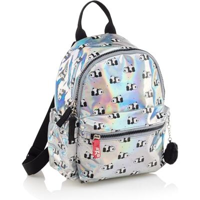 MR19555 Back2Fun Plecak Mini 2 Comp. HOLOGRAFICA B2F, unisex dla dzieci, 195 x 95 x 265 mm, Srebrny, 195 x 95 x 265 mm MR19555 Back2Fun Plecak Mini 2 Comp. HOLOGRAFICA B2F, unisex dla dzieci, 195 x 95 x 265 mm, Srebrny, 195 x 95 x 265 mm