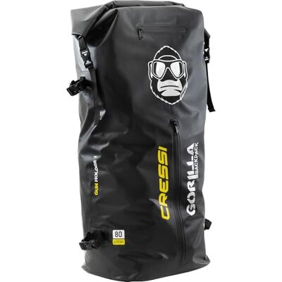 CRESSI Plecak Gorilla torba na plecak unisex, czarna, 80 l, zgrzewana, wodoodporna, idealna do sprzętu do nurkowania, utrzymuje powierzchnie suche tam, gdzie są przechowywane lub transportowane CRESSI Plecak Gorilla torba na plecak unisex, czarna, 80 l, zgrzewana, wodoodporna, idealna do sprzętu do nurkowania, utrzymuje powierzchnie suche tam, gdzie są przechowywane lub transportowane