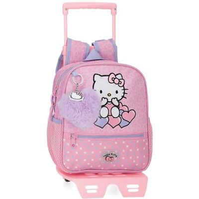 20321T1 Hello Kitty Hearts & Dots, plecak szkolny, różowy plecak dla dzieci, z poliestru, komora główna z kieszenią wewnętrzną, szerokie, ergonomiczne wyściełane szelki., Różowy, 23 x 25 x 10 cm, Plecak 25 20321T1 Hello Kitty Hearts & Dots, plecak szkolny, różowy plecak dla dzieci, z poliestru, komora główna z kieszenią wewnętrzną, szerokie, ergonomiczne wyściełane szelki., Różowy, 23 x 25 x 10 cm, Plecak 25