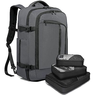 BANGE Plecak podróżny na noc, 40 litrów, zatwierdzony przez lot FAA Weekender Bag Carry on Plecak., Szary, 18.5Hx12.5Lx9.5W BANGE Plecak podróżny na noc, 40 litrów, zatwierdzony przez lot FAA Weekender Bag Carry on Plecak., Szary, 18.5Hx12.5Lx9.5W