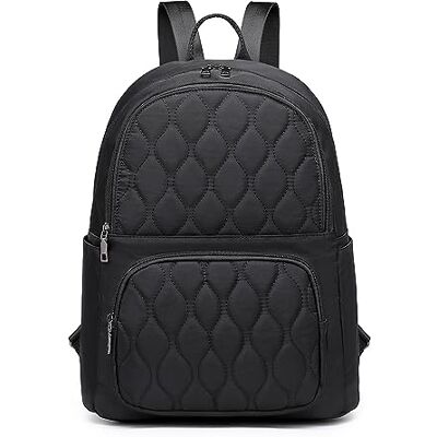 LB2250 BK Miss Lulu Nylonowy plecak damski, plecak damski na co dzień wodoodporny plecak damski stylowy plecak do codziennego użytku i podróży, Czarny, Taglia unica, Casual LB2250 BK Miss Lulu Nylonowy plecak damski, plecak damski na co dzień wodoodporny plecak damski stylowy plecak do codziennego użytku i podróży, Czarny, Taglia unica, Casual