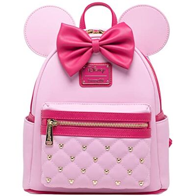 WDBK2833 Loungefly Disney Myszka Minnie Classic Series Mini plecak truskawkowy makaronik, wielobarwny, One Size, WDBK2833 Loungefly Disney Myszka Minnie Classic Series Mini plecak truskawkowy makaronik, wielobarwny, One Size,