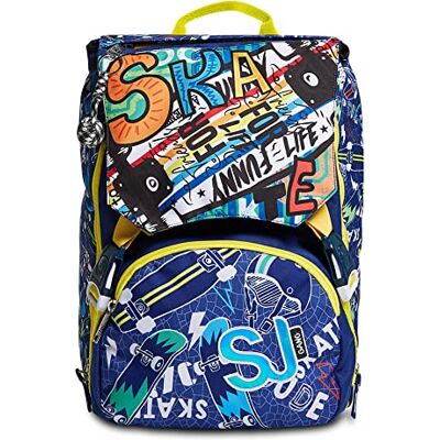 2C2002201-574 SJ GANG Backpack, Expandable Knapsack, for 1st Grade Kids Girls&Boys, Large Capacity, For School, Sport & Free Time, with Flip-System Italian Design, multicolor/pattern 2C2002201-574 SJ GANG Backpack, Expandable Knapsack, for 1st Grade Kids Girls&Boys, Large Capacity, For School, Sport & Free Time, with Flip-System Italian Design, multicolor/pattern
