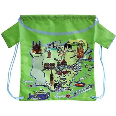 Nadal , Fiesta Souvenirs 393120, Plecak z wzorem Mapa Hiszpania, Akryl i Bawełna, Zielony, 40x34x0.5 cm Nadal , Fiesta Souvenirs 393120, Plecak z wzorem Mapa Hiszpania, Akryl i Bawełna, Zielony, 40x34x0.5 cm