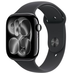 Apple Watch Series 11 GPS 46 mm Smartwatch, koperta z aluminium kolor Niedościgniona czerń, Pasek sportowy kolor czarny S/M. Wynik snu, monitor fitness, monitorowanie stanu zdrowia Apple Watch Series 11 GPS 46 mm Smartwatch, koperta z aluminium kolor Niedościgniona czerń, Pasek sportowy kolor czarny S/M. Wynik snu, monitor fitness, monitorowanie stanu zdrowia