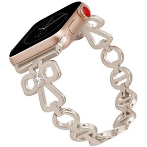 Burlife Bransoletka kompatybilna z Apple Watch serii 4 40 mm, stal szlachetna pasek na rękę do iWatch 38 mm seria 3/2/1 damski, metalowy pasek zamienny do zegarka luksusowa biżuteria bransoletka do zegarka Apple iWatch 38 mm/40 mm