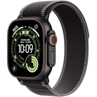 Apple Watch Ultra 3 GPS + Cellular 49 mm, najwyższej klasy zegarek do biegania i innych sportów z wytrzymałą kopertą z tytanu kolor czarny + Trail Loop kolor Czarny/Węgiel drzewny M/L Apple Watch Ultra 3 GPS + Cellular 49 mm, najwyższej klasy zegarek do biegania i innych sportów z wytrzymałą kopertą z tytanu kolor czarny + Trail Loop kolor Czarny/Węgiel drzewny M/L