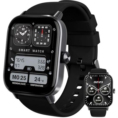 YISH Smartwatch, 4,65 cm (1,83 cala) Wyświetlacz: Wodoodporny IP68, Opaska Fitness, Czarny YISH Smartwatch, 4,65 cm (1,83 cala) Wyświetlacz: Wodoodporny IP68, Opaska Fitness, Czarny