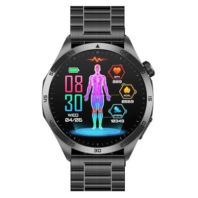 VALDUS Knauermann PRO 3 Fan Edition okrągły (2025) czarny, zegarek zdrowotny, smartwatch z funkcją telefonii, EKG Plus HRV i SOS, BT Bluetooth, bezdech senny, tytanowy czarny, normalny VALDUS Knauermann PRO 3 Fan Edition okrągły (2025) czarny, zegarek zdrowotny, smartwatch z funkcją telefonii, EKG Plus HRV i SOS, BT Bluetooth, bezdech senny, tytanowy czarny, normalny
