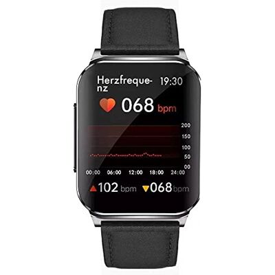 2023) Knauermann Pro 2 Plus ( zegarek zdrowotny Smartwatch, srebro, Lederfaser, czarny 2023) Knauermann Pro 2 Plus ( zegarek zdrowotny Smartwatch, srebro, Lederfaser, czarny
