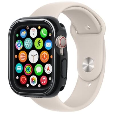 OtterBox Watch Bumper do Apple Watch Series 9/8/7-45mm, Czarne Odporne na wstrząsy, odporne na upadki, smukłe etui ochronne na zegarek Apple Watch, chroni wyświetlacz i krawędzie OtterBox Watch Bumper do Apple Watch Series 9/8/7-45mm, Czarne Odporne na wstrząsy, odporne na upadki, smukłe etui ochronne na zegarek Apple Watch, chroni wyświetlacz i krawędzie