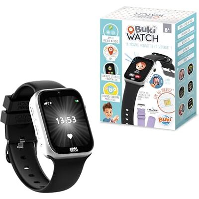 Buki France Smartwatch dla dzieci z dołączoną kartą SIM połączenia, GPS, SOS, wideo, wodoodporny, kontrola rodzicielska za pomocą aplikacji 2 paski od 8 lat gotowy do pracy zegarek BUKI FIB01 Buki France Smartwatch dla dzieci z dołączoną kartą SIM połączenia, GPS, SOS, wideo, wodoodporny, kontrola rodzicielska za pomocą aplikacji 2 paski od 8 lat gotowy do pracy zegarek BUKI FIB01