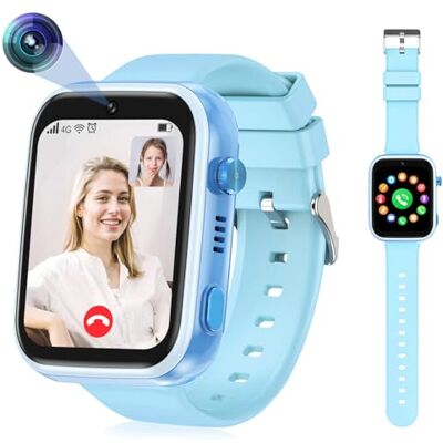 OKYUK Smartwatch dziecięcy 4G z trackerem GPS, dwukierunkowe połączenia, SOS, smartwatch z wieloma stylami pulpitu do wyboru dla 6-12 chłopców i dziewczynek (niebieski) OKYUK Smartwatch dziecięcy 4G z trackerem GPS, dwukierunkowe połączenia, SOS, smartwatch z wieloma stylami pulpitu do wyboru dla 6-12 chłopców i dziewczynek (niebieski)