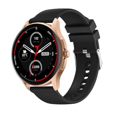 Knauermann Neo (2024) – zegarek zdrowotny Smartwatch – funkcja EKG + HRV – BT Bluetooth – bezdech senny, złoto, normalny, okrągły Knauermann Neo (2024) – zegarek zdrowotny Smartwatch – funkcja EKG + HRV – BT Bluetooth – bezdech senny, złoto, normalny, okrągły
