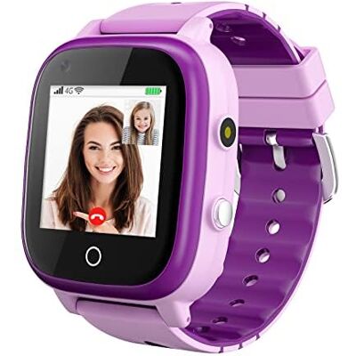 OKYUK Smartwatch 4G dla dzieci z kartą SIM, tracker GPS, wiele stylów pulpitu do wyboru, dwukierunkowe połączenia, SOS, Wi-Fi, wodoszczelny ekran dotykowy dla 4-12 chłopców i dziewczynek (T5 fioletowy OKYUK Smartwatch 4G dla dzieci z kartą SIM, tracker GPS, wiele stylów pulpitu do wyboru, dwukierunkowe połączenia, SOS, Wi-Fi, wodoszczelny ekran dotykowy dla 4-12 chłopców i dziewczynek (T5 fioletowy