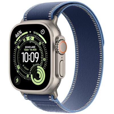 Apple Watch Ultra 3 GPS + Cellular 49 mm, najwyższej klasy zegarek do biegania i innych sportów z wytrzymałą kopertą z tytanu kolor naturalny + Trail Loop kolor Niebieski/Jaskrawoniebieski M/L Apple Watch Ultra 3 GPS + Cellular 49 mm, najwyższej klasy zegarek do biegania i innych sportów z wytrzymałą kopertą z tytanu kolor naturalny + Trail Loop kolor Niebieski/Jaskrawoniebieski M/L