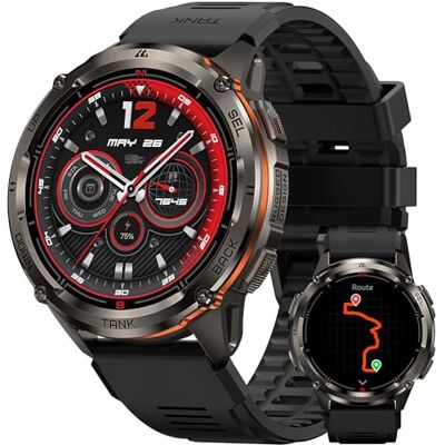 KOSPET Tank T3 Ultra 2 Smartwatch męski z GPS, akumulator 60+ dni, 1,43" AMOLED, wodoszczelny 5 ATM, połączenia Bluetooth, asystent głosowy AI, tętno 24/7, krokomierz (czarny) KOSPET Tank T3 Ultra 2 Smartwatch męski z GPS, akumulator 60+ dni, 1,43" AMOLED, wodoszczelny 5 ATM, połączenia Bluetooth, asystent głosowy AI, tętno 24/7, krokomierz (czarny)