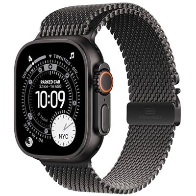 Apple Watch Ultra 3 GPS + Cellular 49 mm, najwyższej klasy zegarek do biegania i innych sportów z wytrzymałą kopertą z tytanu kolor czarny + Bransoleta mediolańska kolor czarny L Apple Watch Ultra 3 GPS + Cellular 49 mm, najwyższej klasy zegarek do biegania i innych sportów z wytrzymałą kopertą z tytanu kolor czarny + Bransoleta mediolańska kolor czarny L