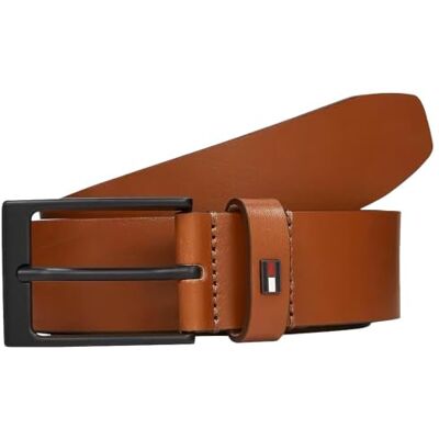 AW0AW16966 Tommy Hilfiger Męski pasek stały, Brązowy (koniak), 105 AW0AW16966 Tommy Hilfiger Męski pasek stały, Brązowy (koniak), 105