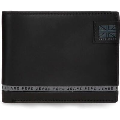 7187141 Pepe Jeans Pasek poziomy portfel z portmonetką czarny 11x8x1 cm Skóra by Joumma Bags, Czarny (Black), Talla única, Poziomy portfel z portfelem 7187141 Pepe Jeans Pasek poziomy portfel z portmonetką czarny 11x8x1 cm Skóra by Joumma Bags, Czarny (Black), Talla única, Poziomy portfel z portfelem