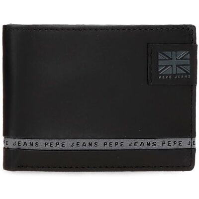 7183141 Pepe Jeans Pasek poziomy portfel z portmonetką czarny 11x8x1 cm Skóra by Joumma Bags, Czarny (Black), Talla única, Poziomy portfel z portfelem 7183141 Pepe Jeans Pasek poziomy portfel z portmonetką czarny 11x8x1 cm Skóra by Joumma Bags, Czarny (Black), Talla única, Poziomy portfel z portfelem