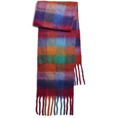 17152348 PIECES Pcnikki Long Scarf Bc, Tangerine Tango/AOP: Check, jeden rozmiar 17152348 PIECES Pcnikki Long Scarf Bc, Tangerine Tango/AOP: Check, jeden rozmiar