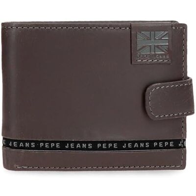 7183342 Pepe Jeans Pasek poziomy portfel zatrzaskowy brązowy 11x8,5x1 cm Skóra by Joumma Bags, Brązowy brązowy, Talla única, Portfel poziomy z zapięciem na klik 7183342 Pepe Jeans Pasek poziomy portfel zatrzaskowy brązowy 11x8,5x1 cm Skóra by Joumma Bags, Brązowy brązowy, Talla única, Portfel poziomy z zapięciem na klik
