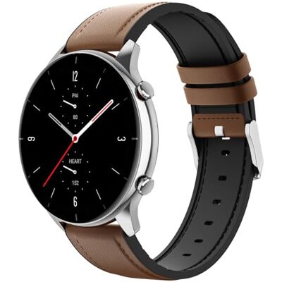 MoKo Bransoletka kompatybilna z Amazfit GTR 4/GTR 3 Pro/GTR 3 / GTR 2 / GTR 2e/GTR 47 mm/Stratos 3 / Stratos 2, 22 mm, hybrydowa skóra, silikonowy pasek do zegarka MoKo Bransoletka kompatybilna z Amazfit GTR 4/GTR 3 Pro/GTR 3 / GTR 2 / GTR 2e/GTR 47 mm/Stratos 3 / Stratos 2, 22 mm, hybrydowa skóra, silikonowy pasek do zegarka