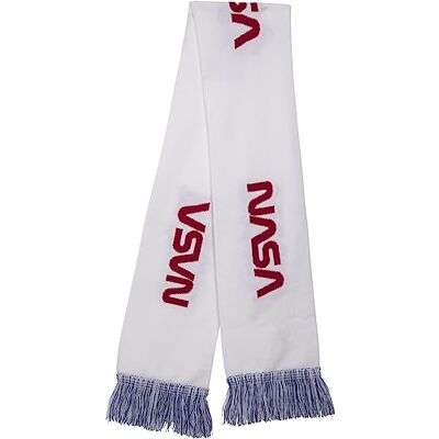 MT820 Mister Tee Unisex Nasa Scarf Knitted szal, wht/Blue/Red, jeden rozmiar MT820 Mister Tee Unisex Nasa Scarf Knitted szal, wht/Blue/Red, jeden rozmiar