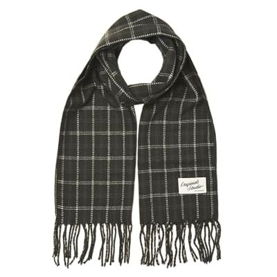 12287719-4885272 JACK & JONES Jacgrand Check Woven Scarf, Pirate Black, jeden rozmiar 12287719-4885272 JACK & JONES Jacgrand Check Woven Scarf, Pirate Black, jeden rozmiar