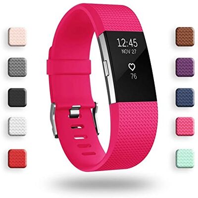 AOCGO Zapasowy pasek do zegarka na rękę Fitbit Charge 2 – zapasowy pasek do miękkich akcesoriów, Fitbit Charge 2 (6,7 "-22,5 cm) – czerwony AOCGO Zapasowy pasek do zegarka na rękę Fitbit Charge 2 – zapasowy pasek do miękkich akcesoriów, Fitbit Charge 2 (6,7 "-22,5 cm) – czerwony