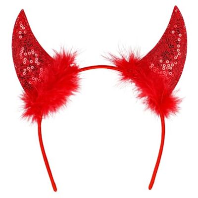 Boland Zestaw 4 tiar Devil Diamond, opaska do włosów do kostiumu diabła lub demona Boland Zestaw 4 tiar Devil Diamond, opaska do włosów do kostiumu diabła lub demona