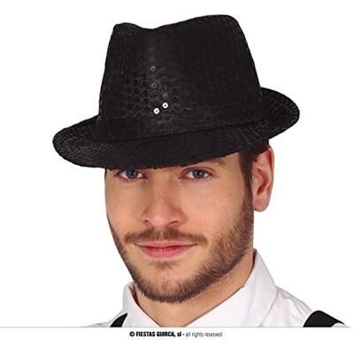 FIESTAS GUIRCA Czapka Gangster z cekinami (jeden rozmiar) dodatek do kostiumu na imprezę z lat 20. i uroczystości z epoki idealna dla dorosłych unisex FIESTAS GUIRCA Czapka Gangster z cekinami (jeden rozmiar) dodatek do kostiumu na imprezę z lat 20. i uroczystości z epoki idealna dla dorosłych unisex