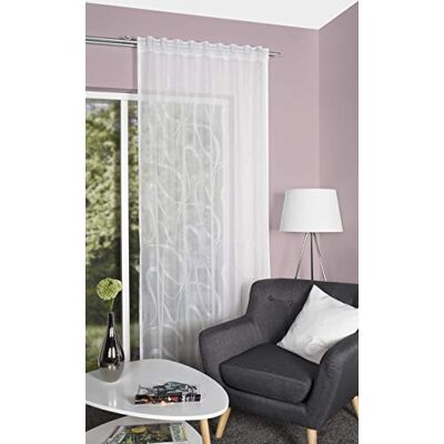 Home Fashion Szalik z tasiemką z efektami nożyczek, wełna biała, 245 x 140 cm Home Fashion Szalik z tasiemką z efektami nożyczek, wełna biała, 245 x 140 cm