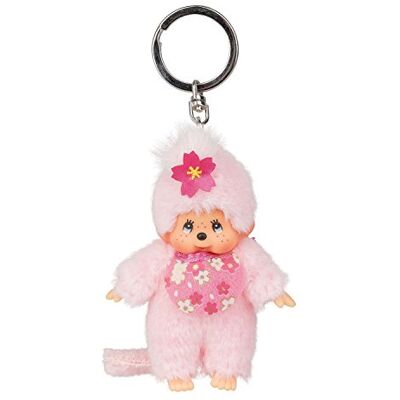 Sekiguchi 242467 oryginalny Monchhichi dziewczęcy kwiat wiśni jako breloczek do kluczy, ok. 10 cm duży wisiorek z różowego pluszu do plecaków, toreb i teczek Sekiguchi 242467 oryginalny Monchhichi dziewczęcy kwiat wiśni jako breloczek do kluczy, ok. 10 cm duży wisiorek z różowego pluszu do plecaków, toreb i teczek