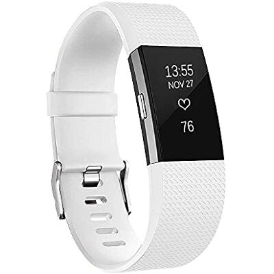 AOCGO Zapasowy pasek do zegarka na rękę Fitbit Charge 2, zapasowy pasek do miękkich akcesoriów, bezpieczny metalowy zacisk Fitbit Charge 2 (6,7 "-8,1"), biały AOCGO Zapasowy pasek do zegarka na rękę Fitbit Charge 2, zapasowy pasek do miękkich akcesoriów, bezpieczny metalowy zacisk Fitbit Charge 2 (6,7 "-8,1"), biały
