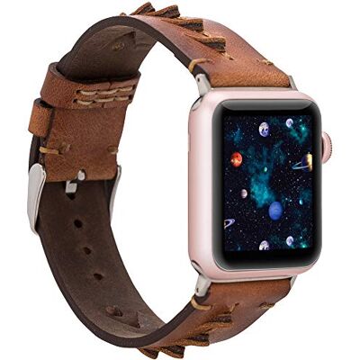 IW-038-TN11EF-C2-42 Burkley Skórzany pasek do zegarka Apple Watch 38/40 mm i 42/44 mm Vintage pasek wymienny kompatybilny z Apple Watch ręcznie wykonany (42/44 mm, brązowy BA12) IW-038-TN11EF-C2-42 Burkley Skórzany pasek do zegarka Apple Watch 38/40 mm i 42/44 mm Vintage pasek wymienny kompatybilny z Apple Watch ręcznie wykonany (42/44 mm, brązowy BA12)