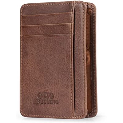 Otto Angelino Portfel z prawdziwej skóry etui na karty bankowe, pieniądze, prawo jazdy unisex, Brązowy, Rozmiar Uniwersalny Otto Angelino Portfel z prawdziwej skóry etui na karty bankowe, pieniądze, prawo jazdy unisex, Brązowy, Rozmiar Uniwersalny