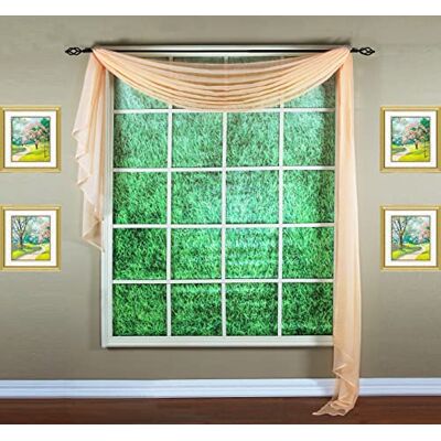 Today's Curtain Emelia Oryginalny szalik z woalu 548 cm, brzoskwiniowy, 114 cm szer. x 548 cm dł Today's Curtain Emelia Oryginalny szalik z woalu 548 cm, brzoskwiniowy, 114 cm szer. x 548 cm dł