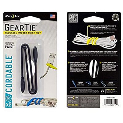 Nite Ize Twist krawat, neonowy różowy, 15 cm Nite Ize Twist krawat, neonowy różowy, 15 cm