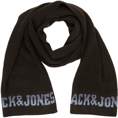 12236504 JACK & JONES Męskie jacwaffle szalik, Schwarz, jeden rozmiar 12236504 JACK & JONES Męskie jacwaffle szalik, Schwarz, jeden rozmiar