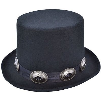 Bristol Novelty BH642 Rocker Style Top Hat, męski, czarny, jeden rozmiar Bristol Novelty BH642 Rocker Style Top Hat, męski, czarny, jeden rozmiar