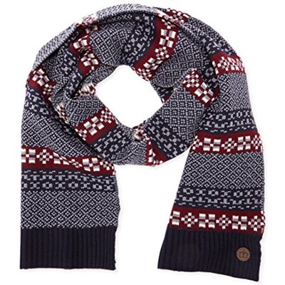 1014208002-NAVY Merc of London Kingston, Fairisle Scarf szal męski 1014208002-NAVY Merc of London Kingston, Fairisle Scarf szal męski