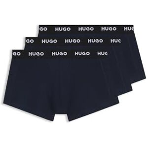 50469786 HUGO Męskie bokserki trójpakowe z rozciągliwej bawełny z logo na ściągaczu, New Navy410, S 50469786 HUGO Męskie bokserki trójpakowe z rozciągliwej bawełny z logo na ściągaczu, New Navy410, S
