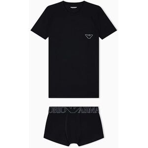EM000398 Emporio Armani Męska koszulka Megalogo + Trunk, Czarny, XXL EM000398 Emporio Armani Męska koszulka Megalogo + Trunk, Czarny, XXL
