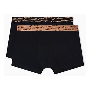 EM000253 EMPORIO ARMANI Męskie Allover Shiny Logoband 2-pak Trunk, czarne, XL, Czarny, XL EM000253 EMPORIO ARMANI Męskie Allover Shiny Logoband 2-pak Trunk, czarne, XL, Czarny, XL