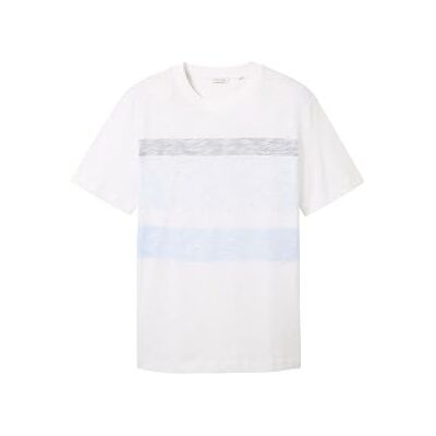 1041789 TOM TAILOR Męski Basic letni t-shirt z paskami, 35271 Windsurf Blue, XL 1041789 TOM TAILOR Męski Basic letni t-shirt z paskami, 35271 Windsurf Blue, XL