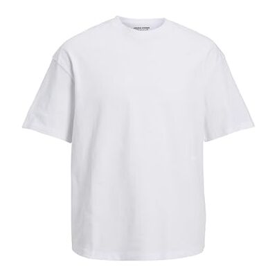 12227086BRIWHT JACK & JONES Męski T-shirt jednokolorowy, okrągły dekolt, Bright White, L 12227086BRIWHT JACK & JONES Męski T-shirt jednokolorowy, okrągły dekolt, Bright White, L